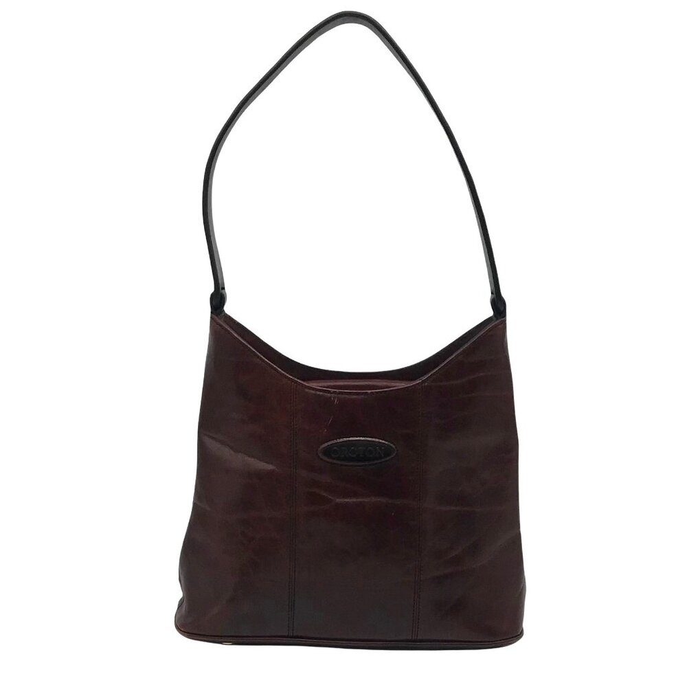Oroton Brown Leather Vintage Satchel Bag